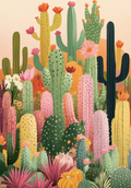 Cactus Botanical Print Colorful Desert Wall Art
