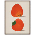 Persimmons - Framed Poster, fruit, kitchen, orange, #illieeart