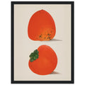 Persimmons - Framed Poster, fruit, kitchen, orange, #illieeart