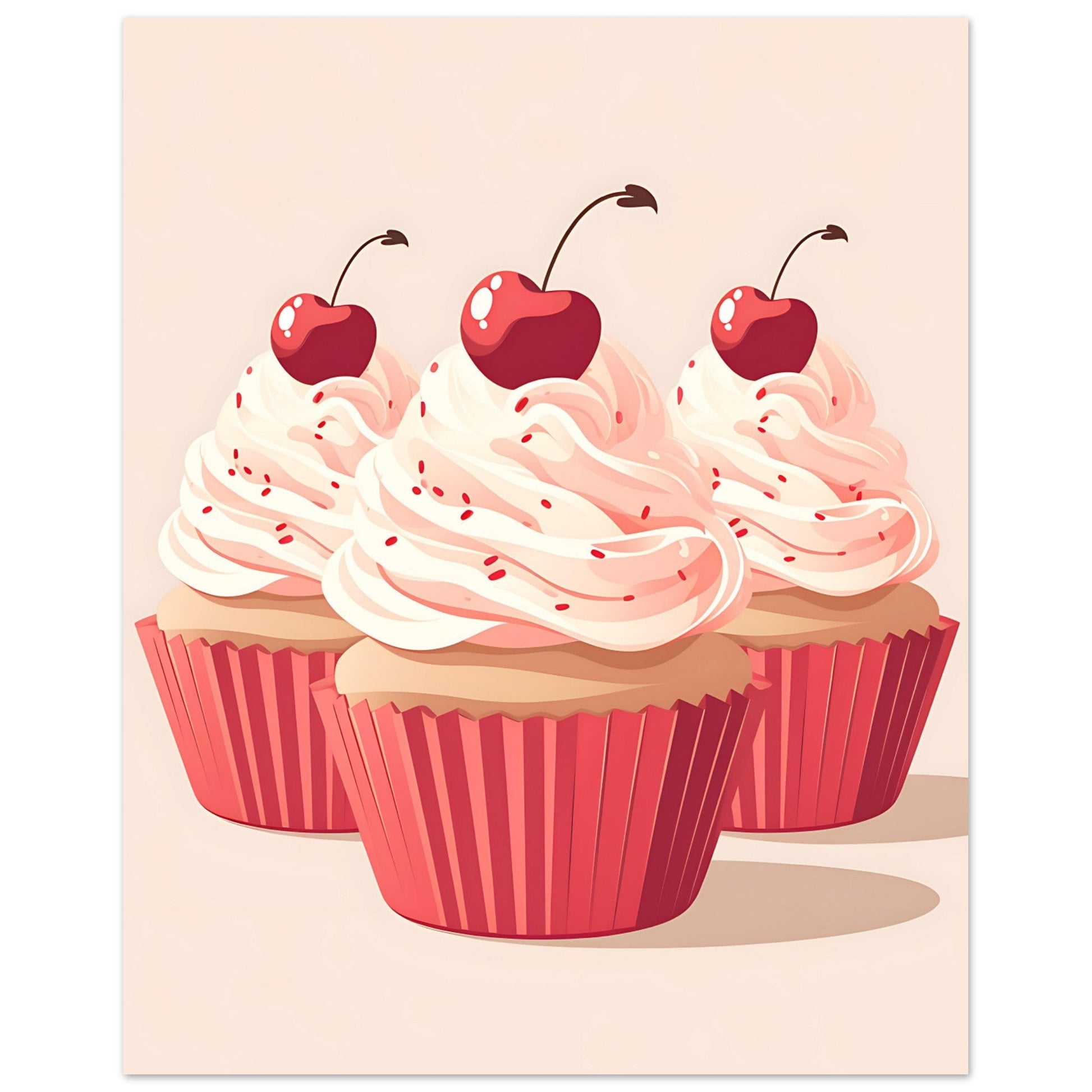 Pink Cherry Cup Cakes, Pink, , , #illieeart