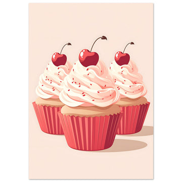 Pink Cherry Cup Cakes, Pink, , , #illieeart