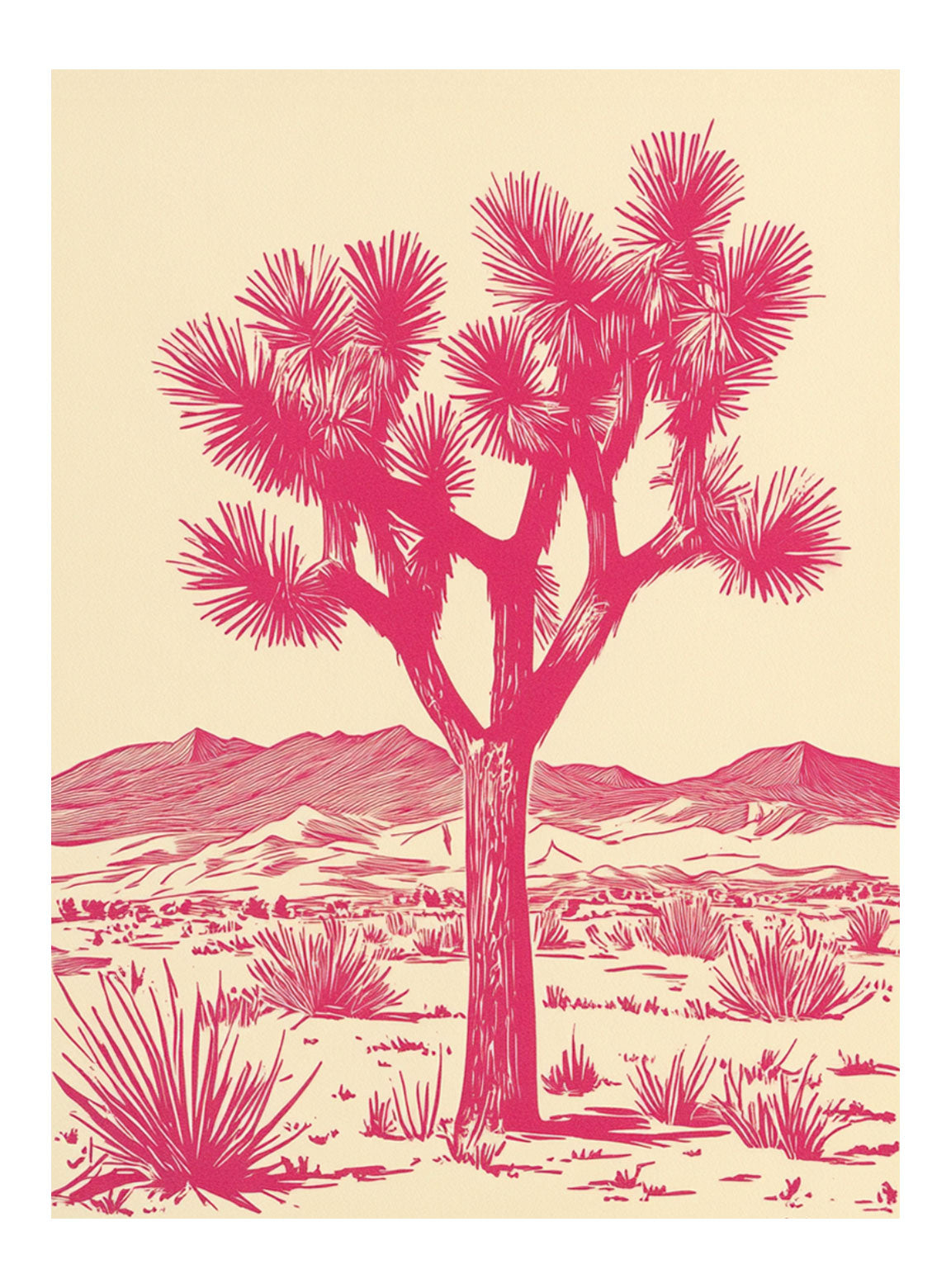 Joshua Tree Print Desert Landscape Wall Art