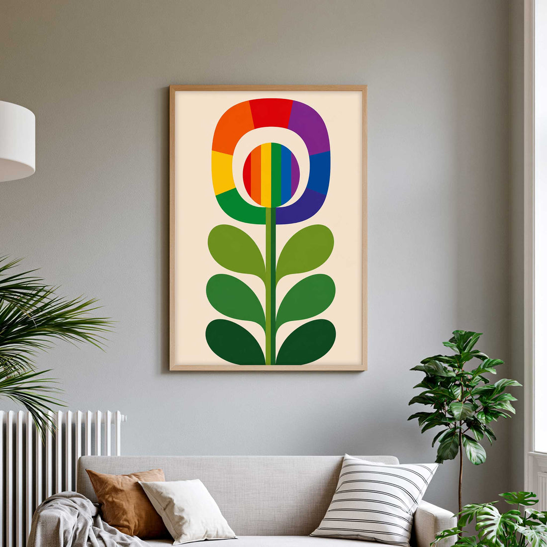 Pride Floral Mid Century Poster