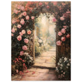Rose Arbour Wall, Pink Roses Art Print, Vintage Flower print, Vintage Roses, #illieeart