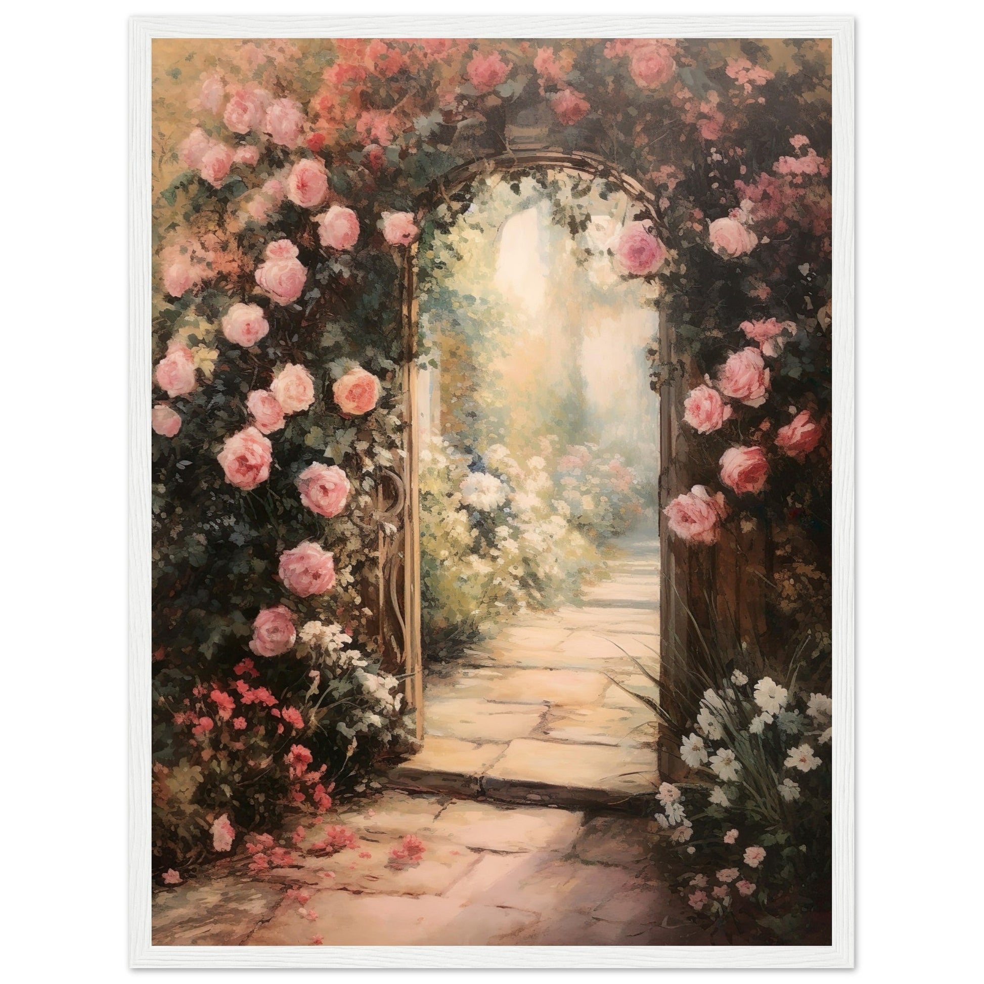 Rose Arbour - Framed Poster, Framed art, Roses, Vintage Art print, #illieeart