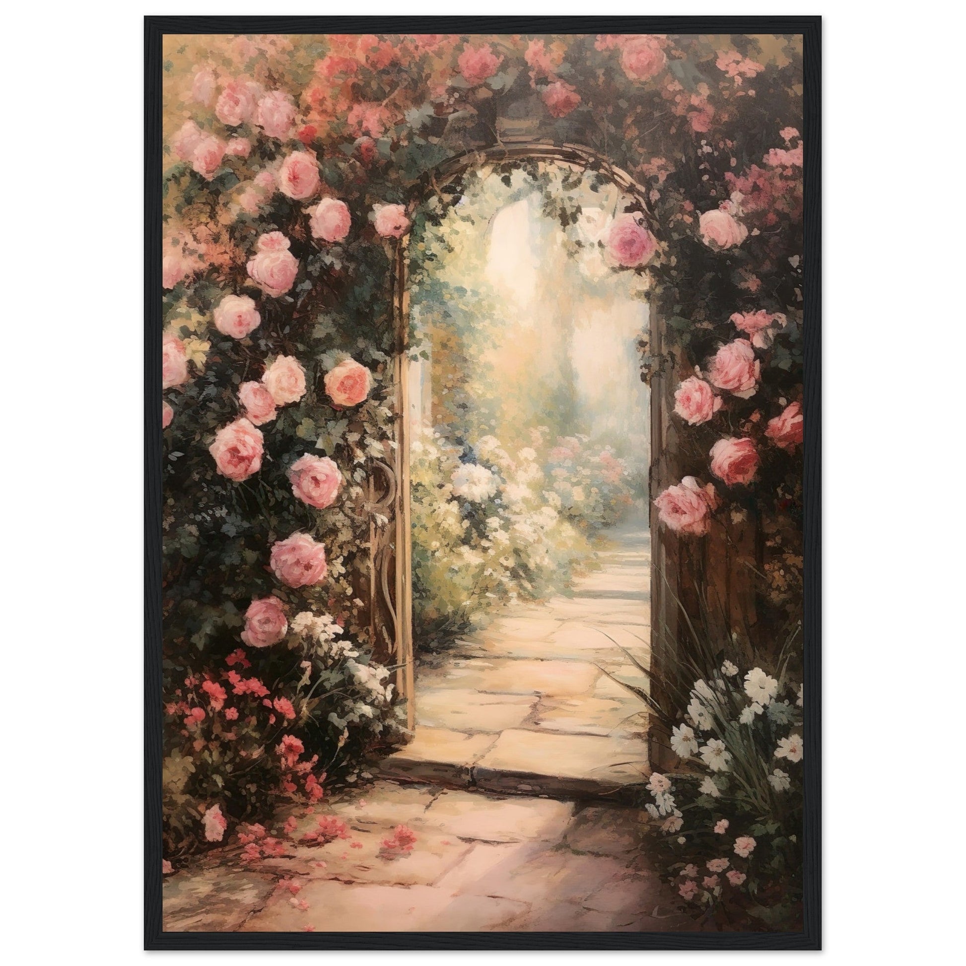 Rose Arbour - Framed Poster, Framed art, Roses, Vintage Art print, #illieeart