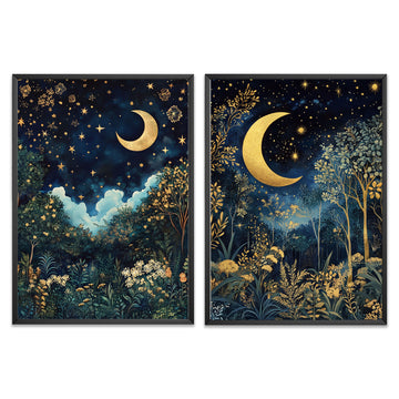 Moon Print Set Of 2 William Morris Style