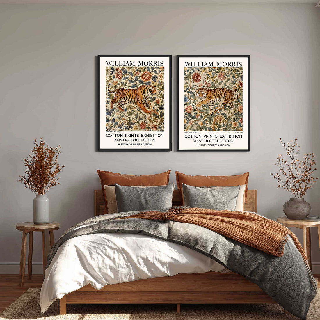 William Morris Style Set Of 2 Tiger Prints