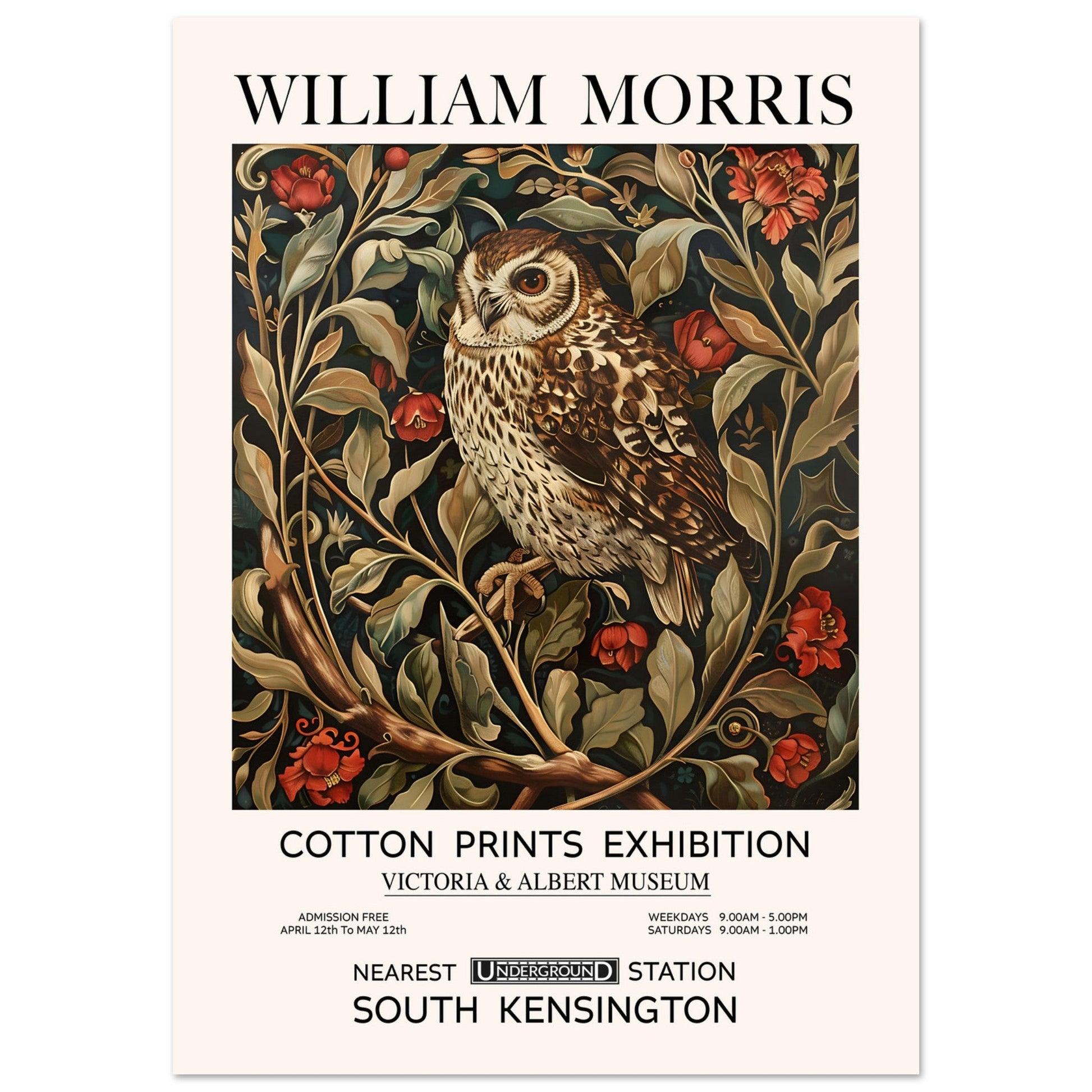 The Barn Owl - William Morris, The Barn owl, vintage, william morris, #illieeart