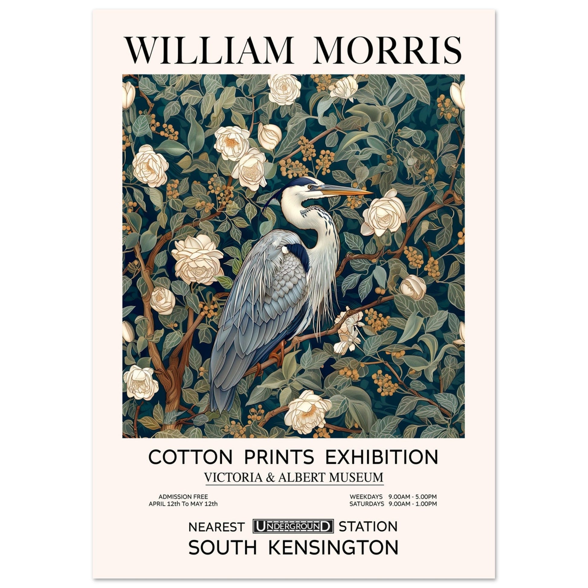 The Blue Heron - William Morris, iconic artists, The Great Blue Heron, william morris, #illieeart