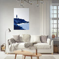 The Blue Lighthouse, coastal art, seascape, The Blue Lighthouse, #illieeart