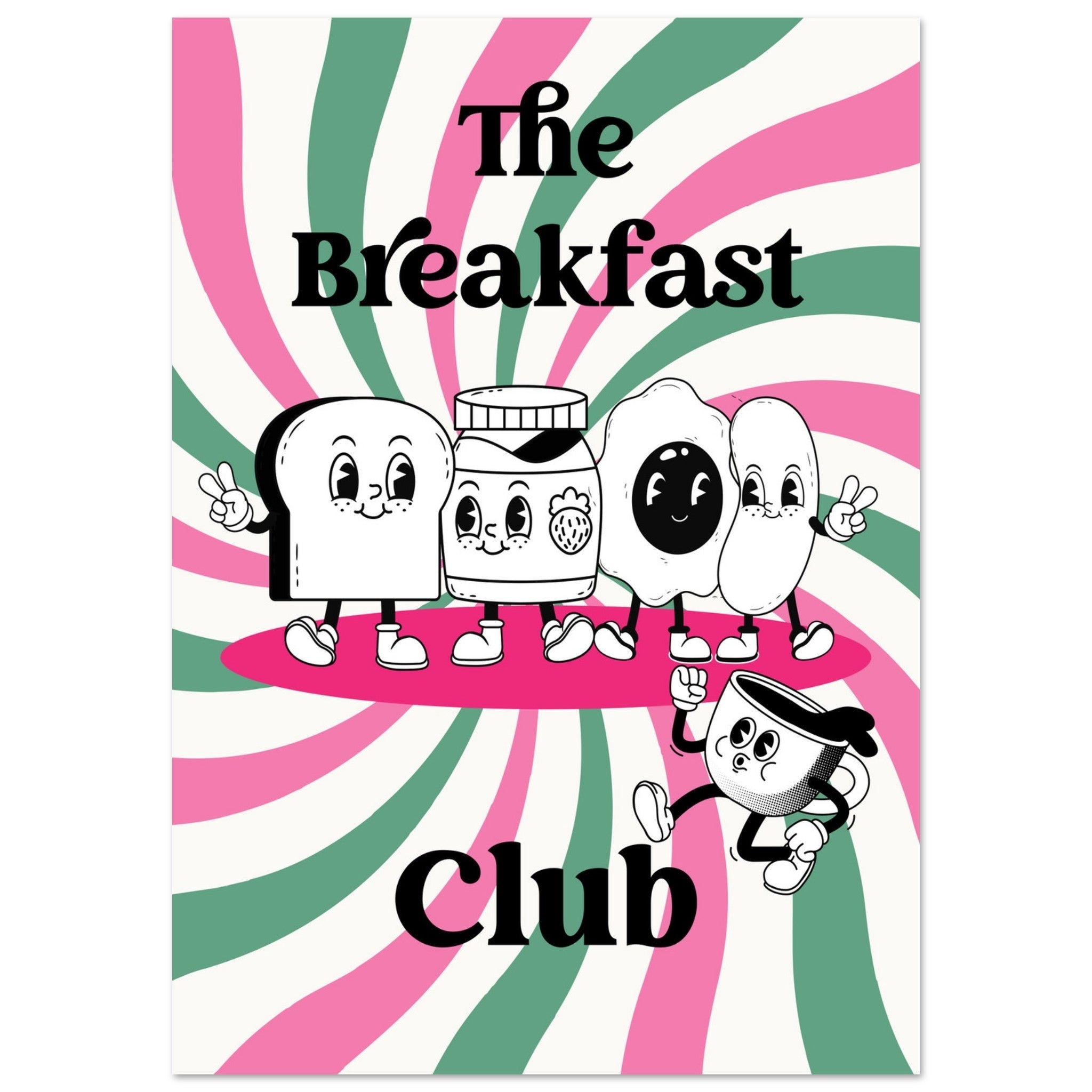 The Breakfast Club, Breakfast club, Cartoon Food Print, kitchen Print, #illieeart