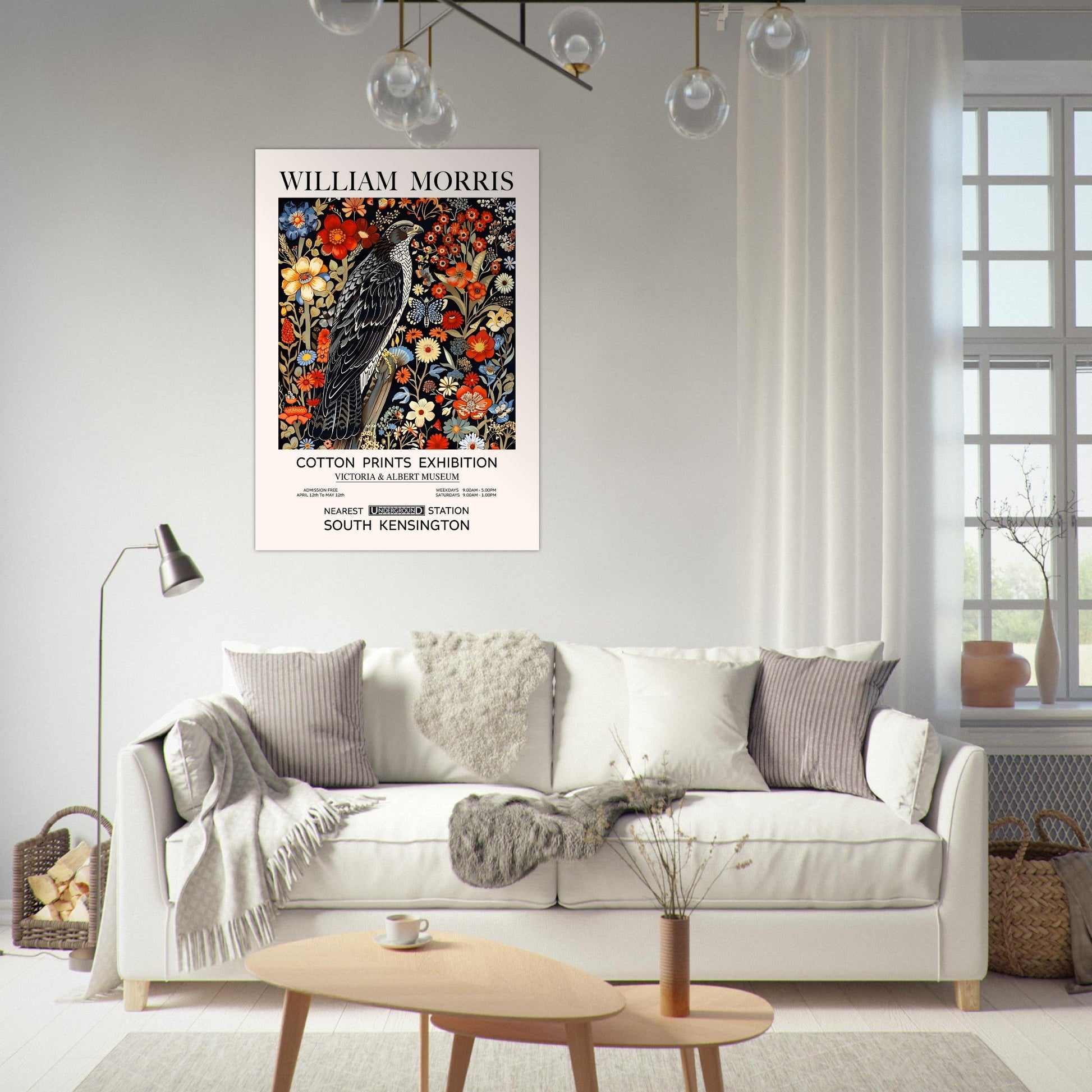 The Falcon And Flowers - William Morris, Falcon, vintage floral art print, william morris, #illieeart