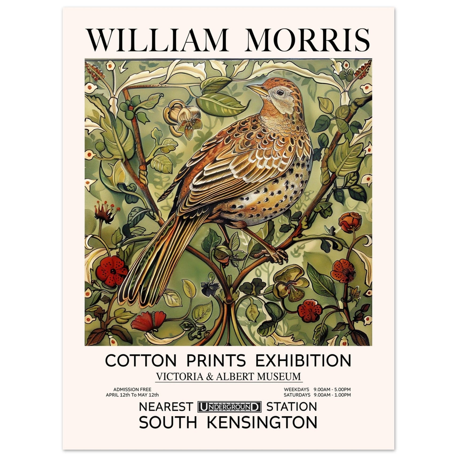 The Partridge - William Morris, The Partridge, Vintage Art print, william morris, #illieeart