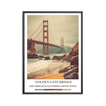 Travel Print Golden Gate Bridge A Foggy Day