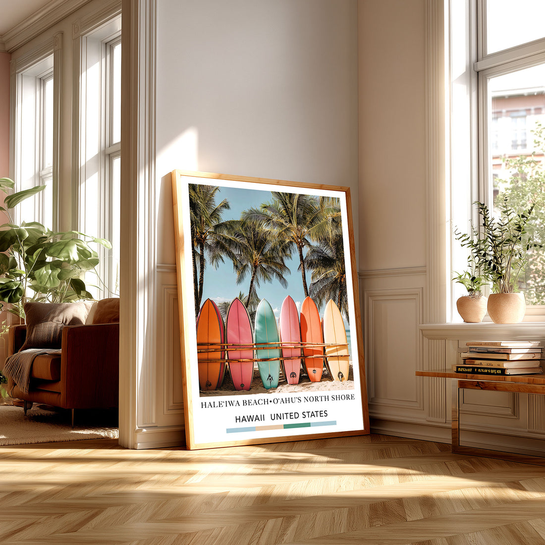 Travel Print North Shore Hawaii Surfboard Poster