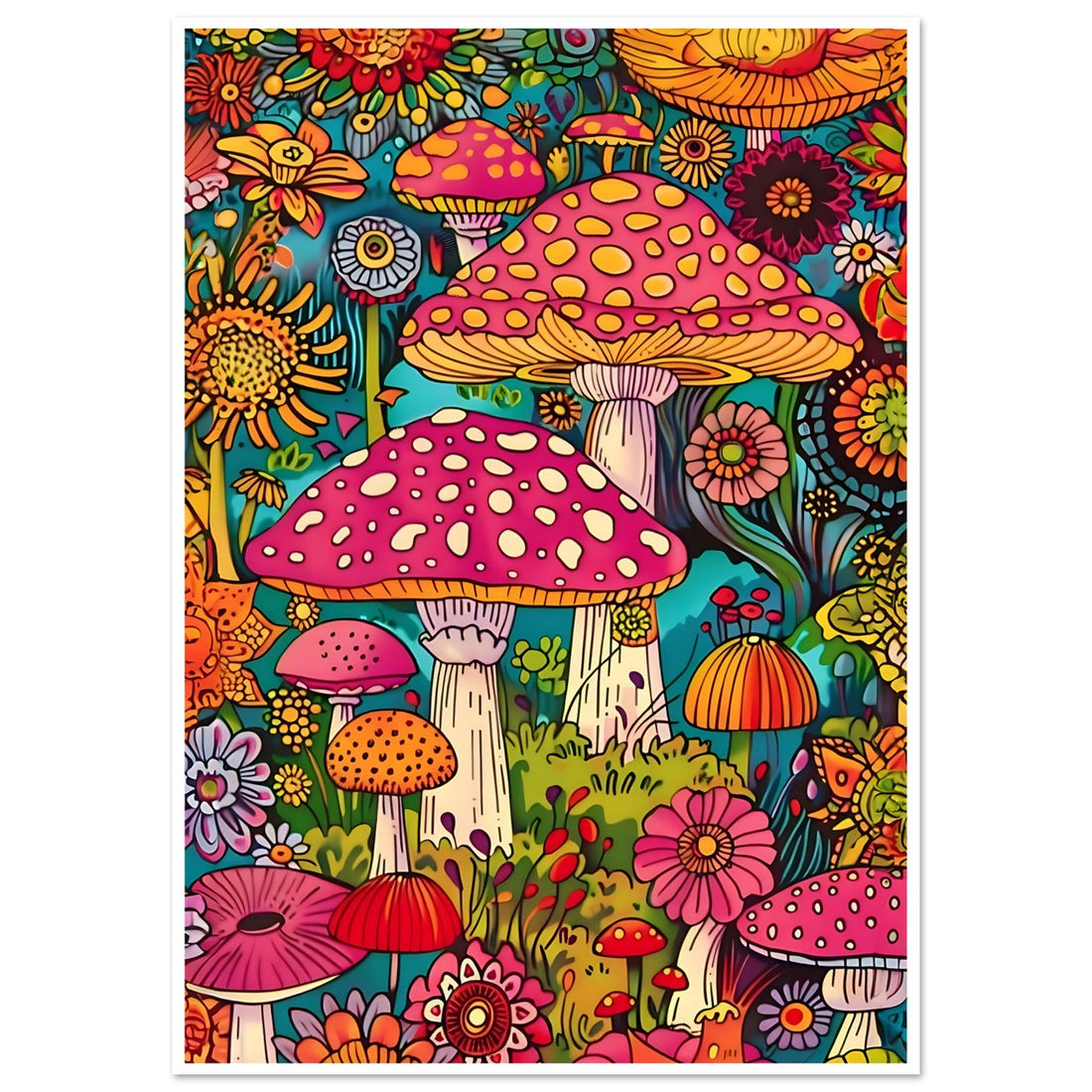 Trippy Mushroom, botanical art print, Mushroom Art Print, Trippy Mushroom Art, #illieeart