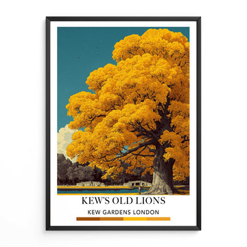 Kew Gardens Poster Old Lions Ginkgo Tree Print