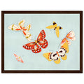 Vintage Butterflies - Framed Poster, floral, red, yellow, #illieeart
