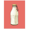 Vintage Milk Bottle, Kitchen Print, Retro Kitchen Print, Vintage Milk Bottle, #illieeart