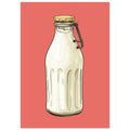 Vintage Milk Bottle, Kitchen Print, Retro Kitchen Print, Vintage Milk Bottle, #illieeart