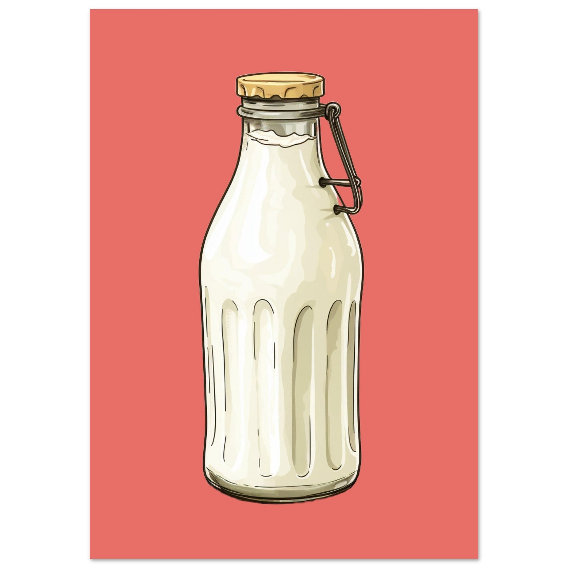 Vintage Milk Bottle, Kitchen Print, Retro Kitchen Print, Vintage Milk Bottle, #illieeart