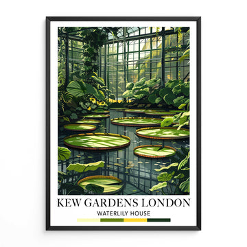 Travel Print London Kew Gardens Water Lily House