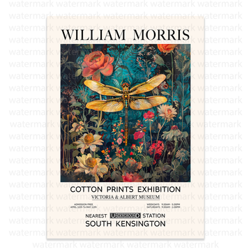 William Morris Print - Vibrant Dragonfly