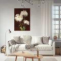 White Chrysanthemums, botanical art print, vintage floral art print, White Chrysanthemums, #illieeart