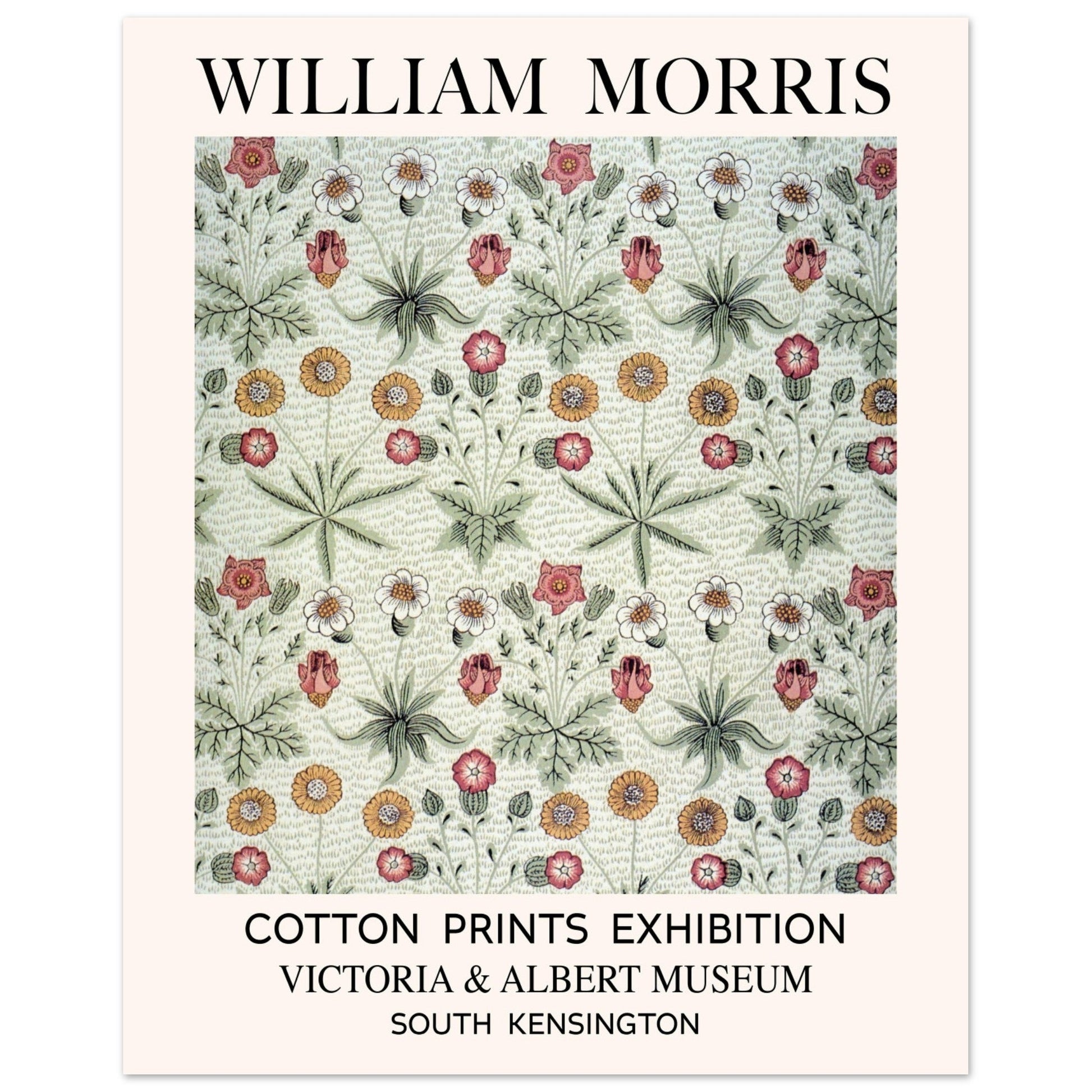 William Morris - Daisy, Art Nouveau, British Wall Paper, Floral Background, #illieeart
