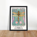 William Morris Framed Print - The Dragonfly, Blue, Floral Background, Framed Art print, #illieeart