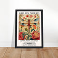 William Morris Framed Print - The Dragonfly, cream, Floral Background, Framed Art print, #illieeart