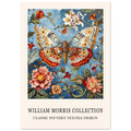 Butterfly And Flowers - William Morris, animal, Arts & Crafts, Blue, #illieeart