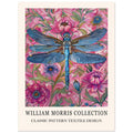 Blue Dragonfly - William Morris Art Print, animal, Arts & Crafts, Blue, #illieeart
