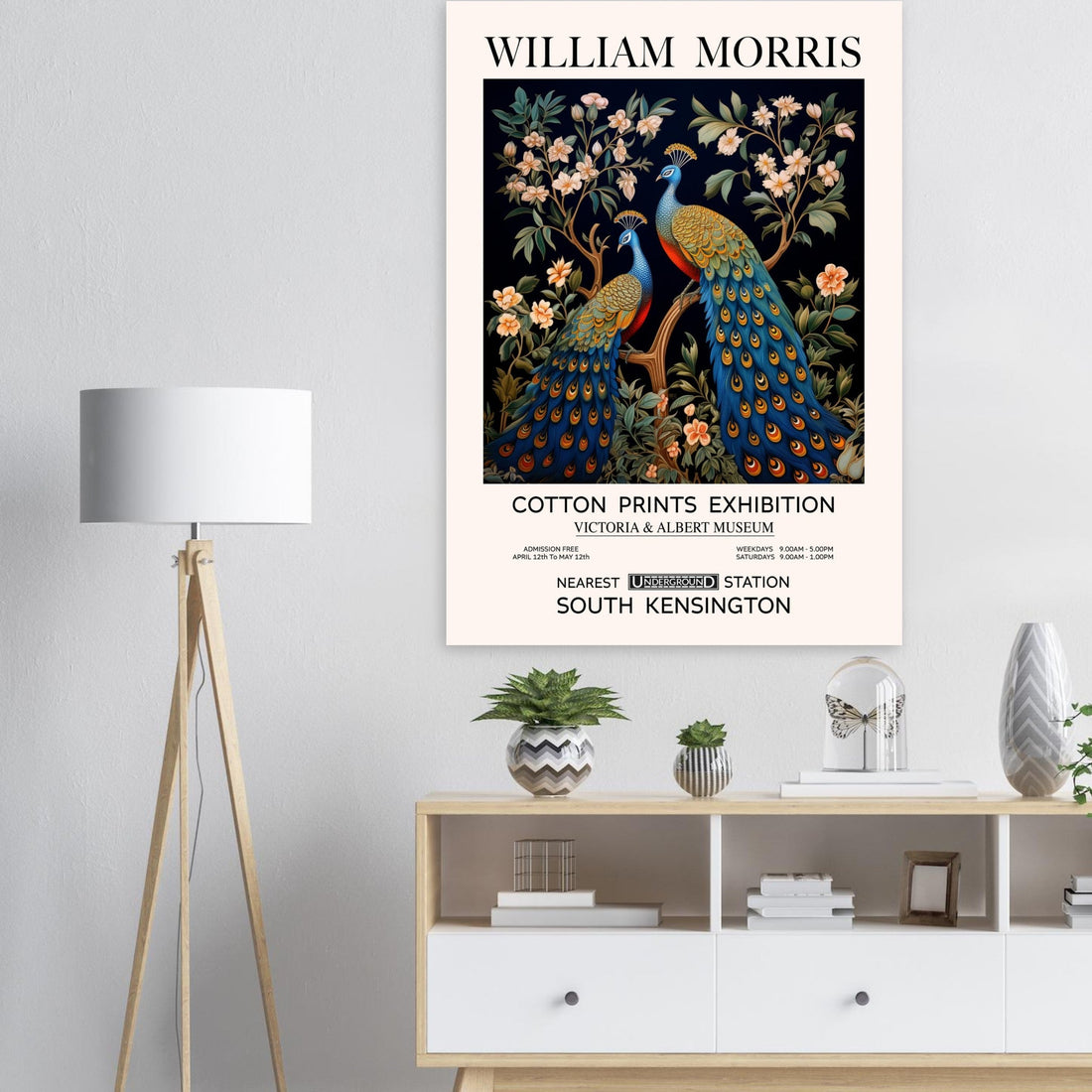 Peacock Vintage Art Print, William Morris Style Wall Art, Luxury Art Prints, Botanical Canvas Prints For Living Room, Bed Room, Home Decor, Unique Timeless Gifts