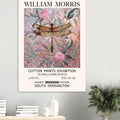 William Morris - Pink Daisies And Dragonfly, Art Nouveau, British Artist, Floral Background, #illieeart