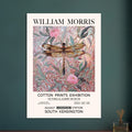 William Morris - Pink Daisies And Dragonfly, Art Nouveau, British Artist, Floral Background, #illieeart
