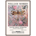William Morris - Pink Daisies And Dragonfly - Framed Print, Art Nouveau, Floral Background, , #illieeart