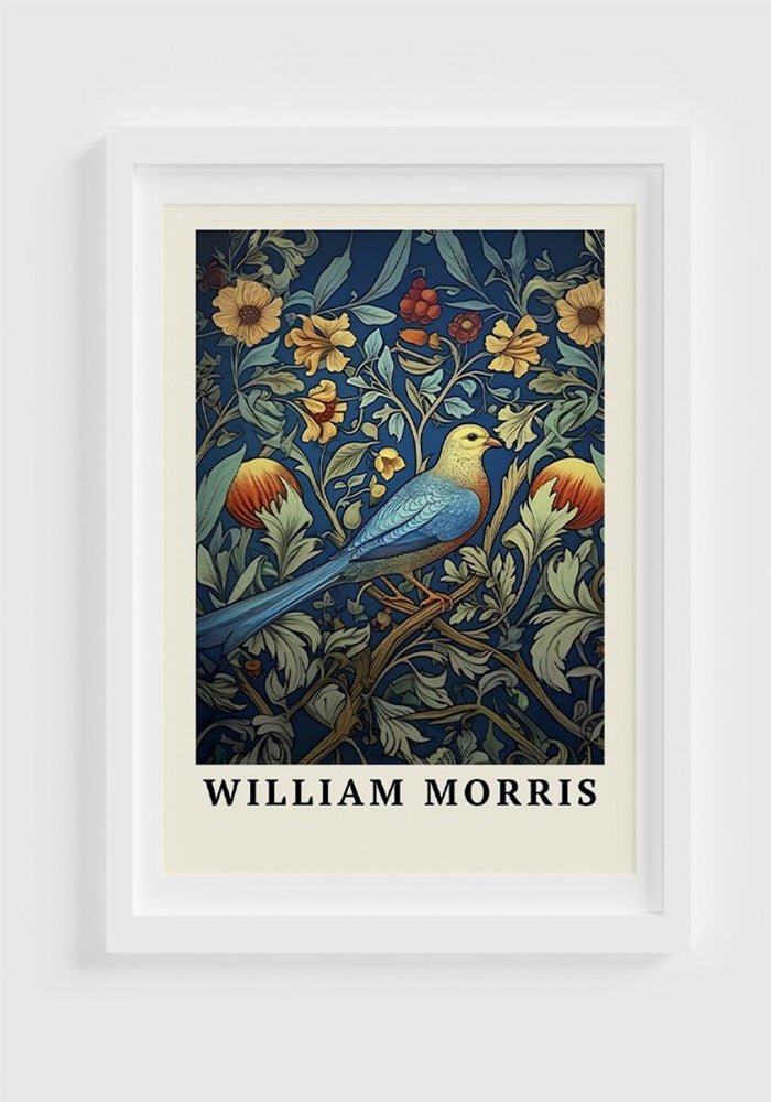 Bird and Fruits - William Morris Art Print, abstract, abstract flowers, animal, #illieeart