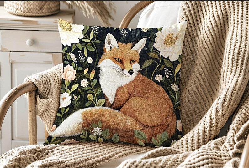 Fox Print Pillowcase William Morris Cushion