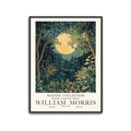 william morris moon landscape wall art botanical print night sky design