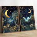 william morris set of 2 moon prints