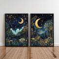 william morris set of 2 moon prints 