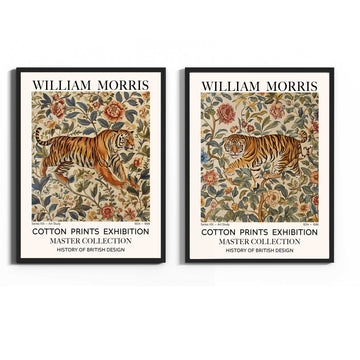 William Morris Style Set Of 2 Tiger Prints