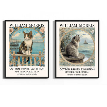William Morris Print Set Cat Wall Art