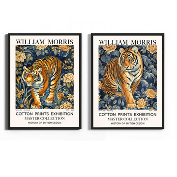 William Morris Style Set Of Vintage 2 Tiger Prints