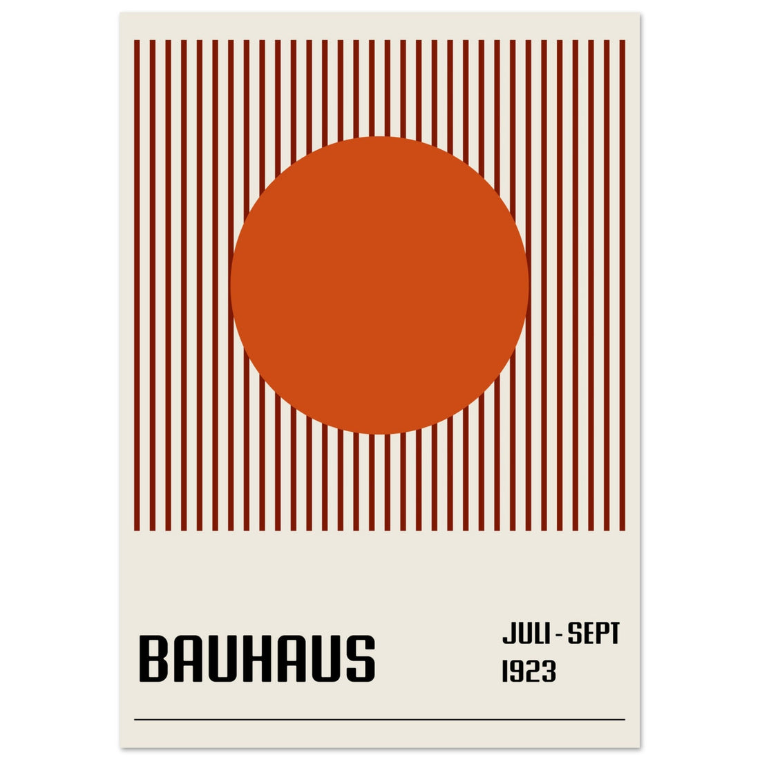 Bauhaus Orange Wall Art Print Retro Geometric Poster