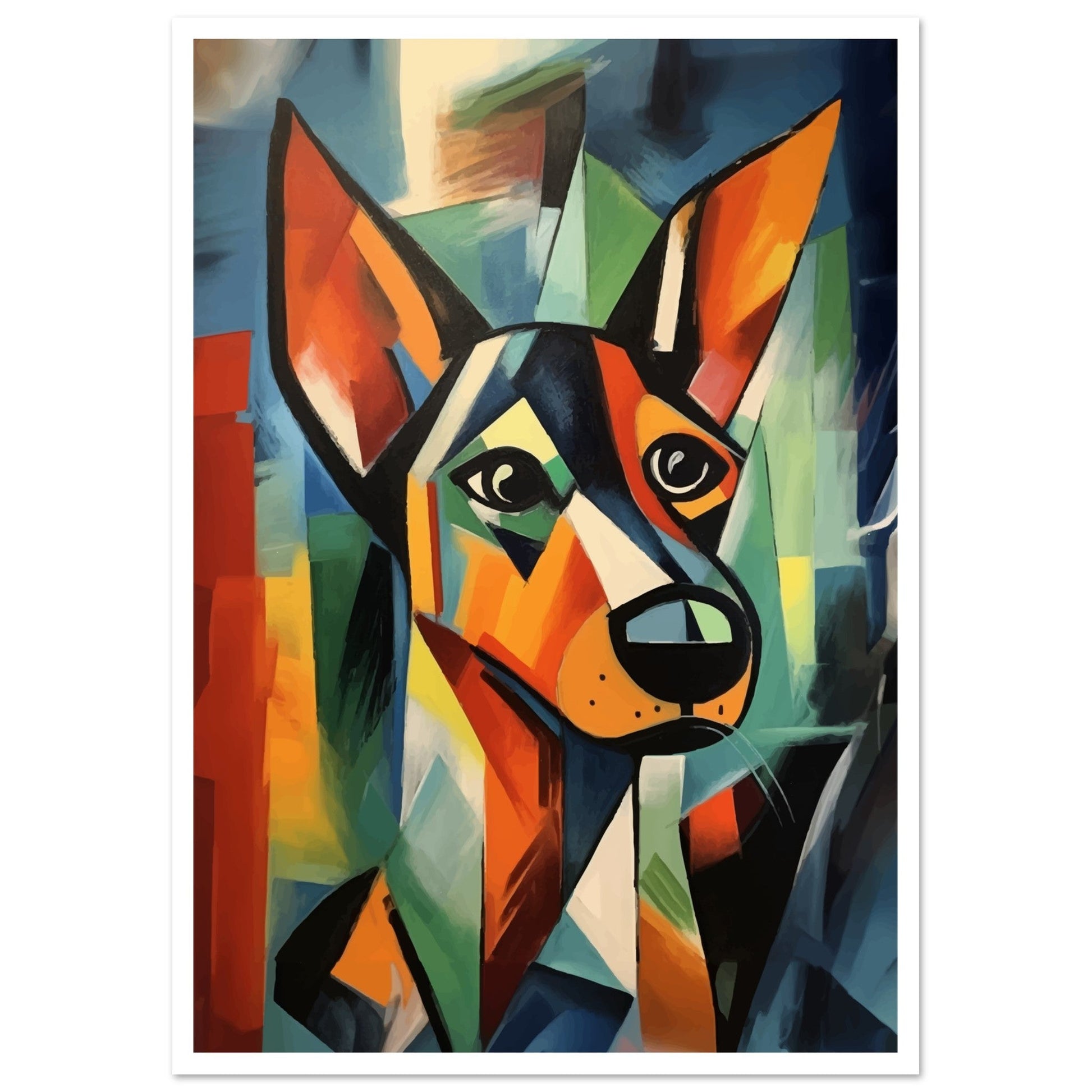 Picasso, Inspired Dog Art Print, abstract, animal prints, cubism, #illieeart #