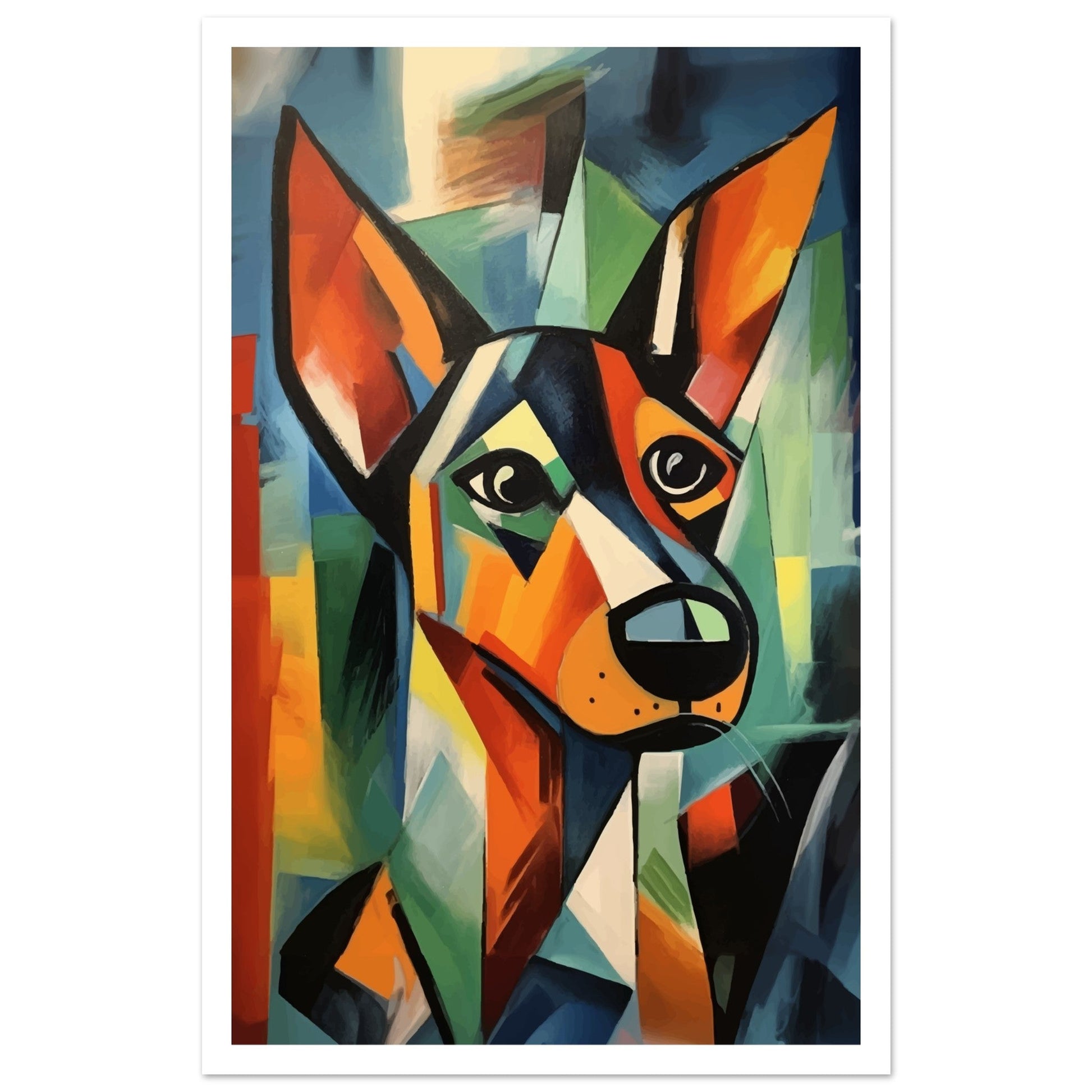 Picasso, Inspired Dog Art Print, abstract, animal prints, cubism, #illieeart #