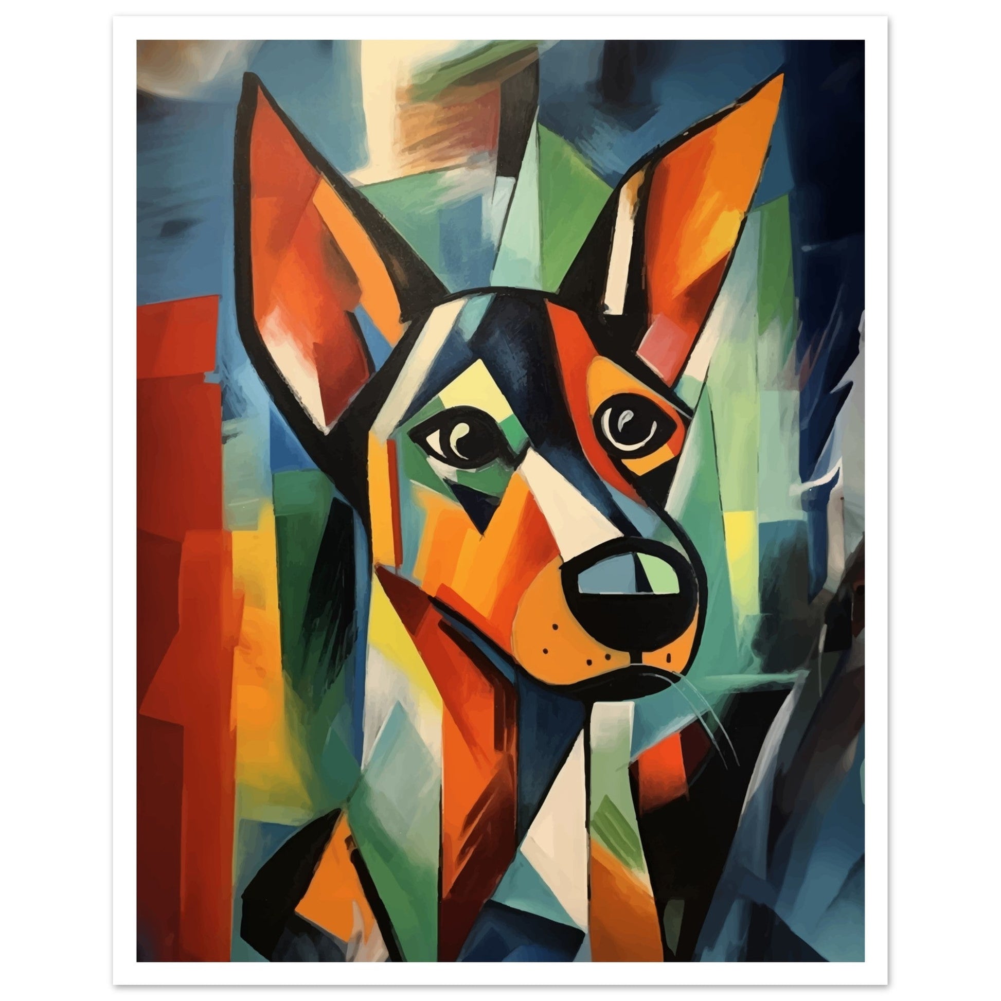 Picasso, Inspired Dog Art Print, abstract, animal prints, cubism, #illieeart #